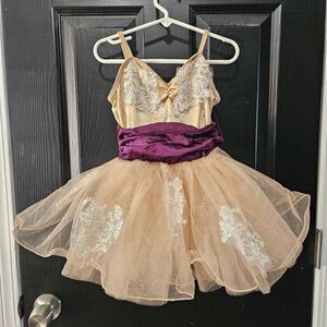 Weissman NWOT child small dance costume jazz lyrical tap solo brown purple